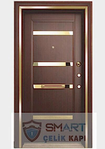 KOYU KAHVE ALTIN MODEL ÇELİK KAPI YHY 0228